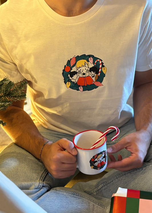 Camiseta con el icónico Kevin Mcallister de Solo en casa. De tacto suave y algodón orgánico y diseño exclusivo de Laniñabowie.