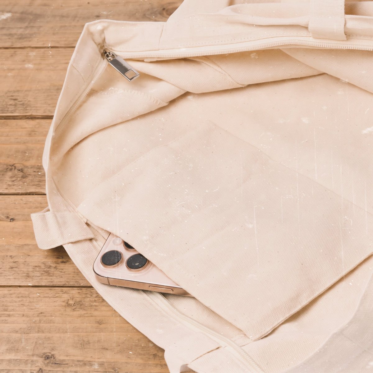 Bolso shopper algodón cremallera laniñabowie detalle bolsillo
