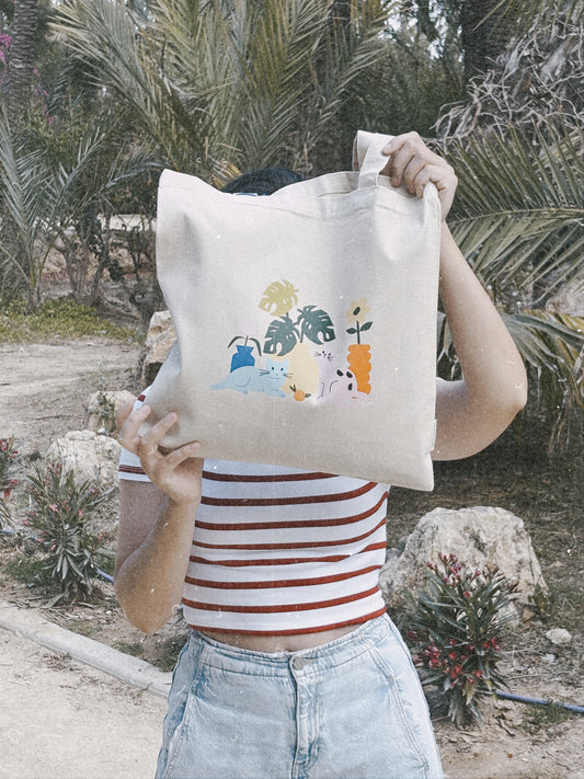 Tote bag Cats & plants