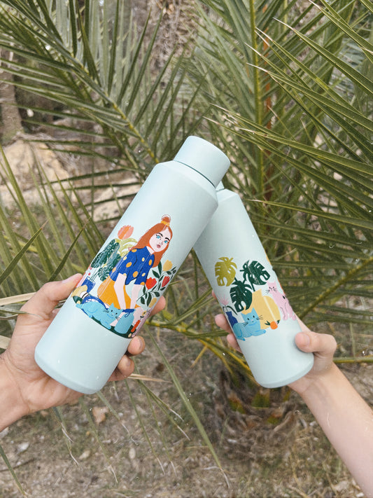 Botella termo Cats & plants