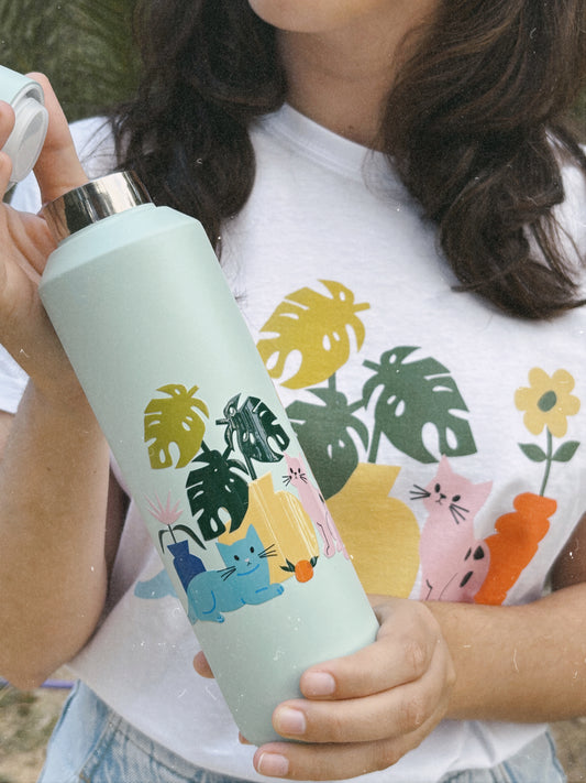 Botella termo Cats & plants