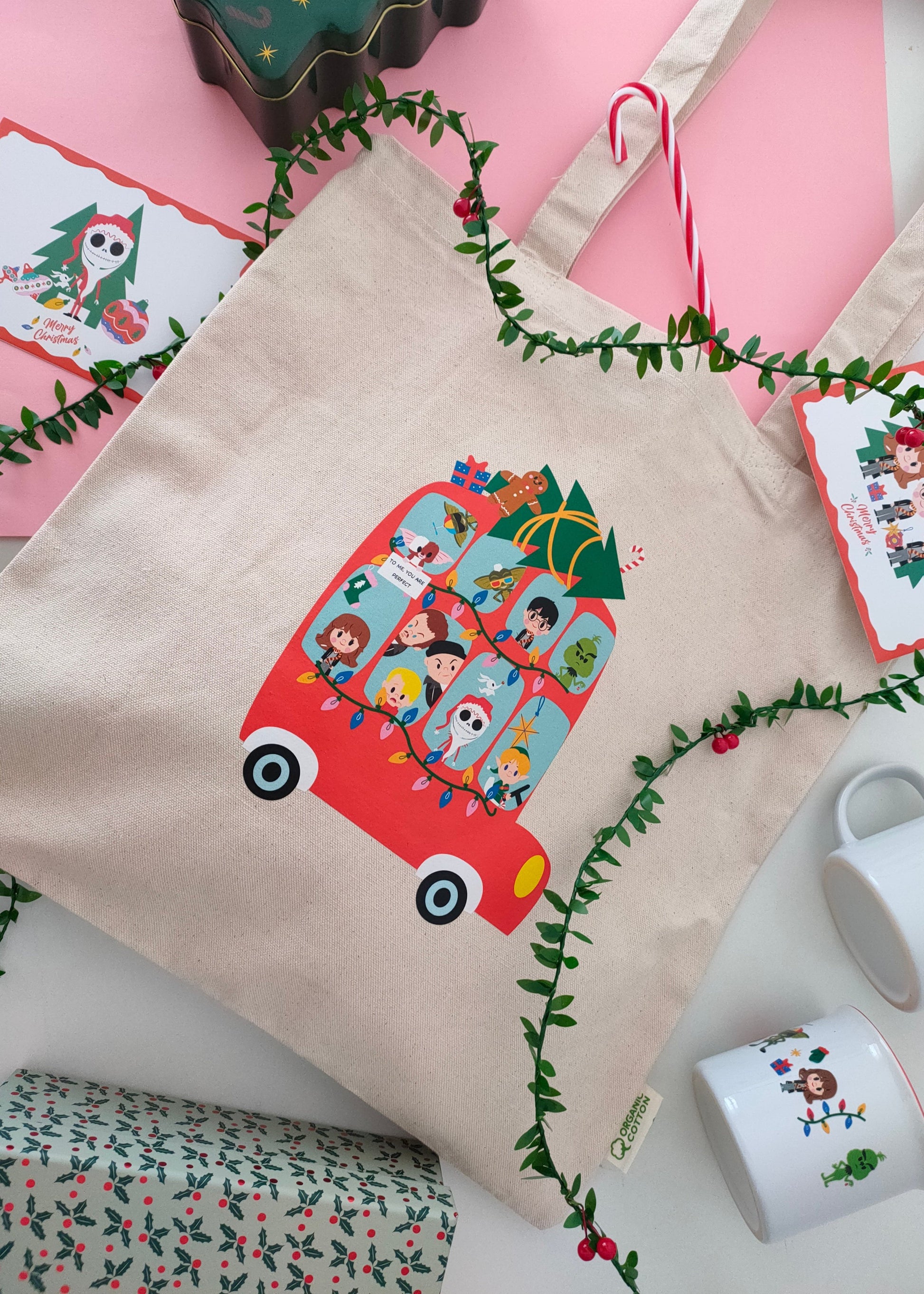 Tote bag Xmas Laniñabowie detalle