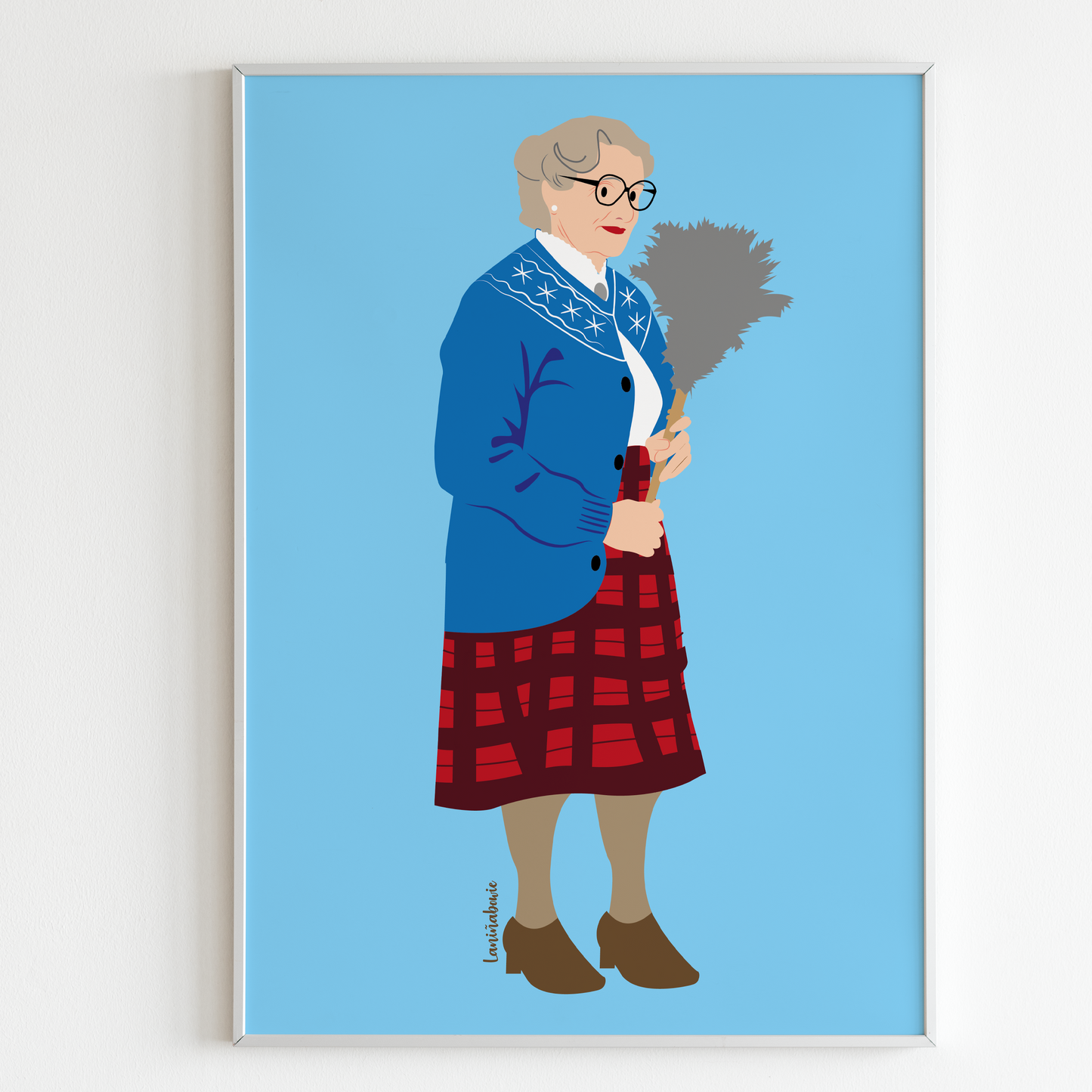 lámina ilustración señora doubtfire laniñabowie