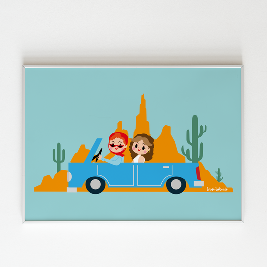 lámina ilustración thelma louise laniñabowie