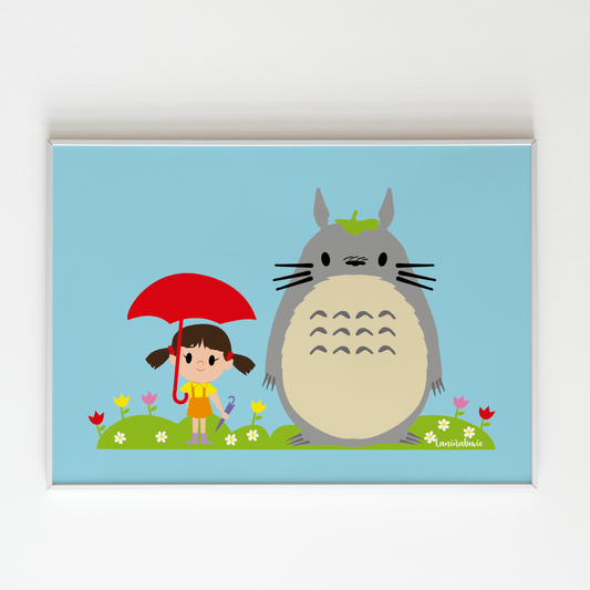 lámina ilustración totoro laniñabowie